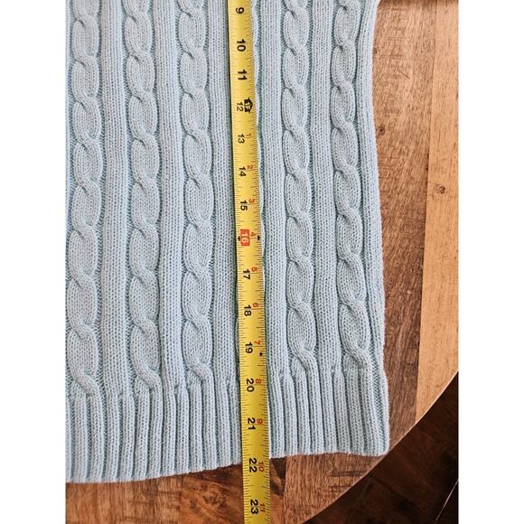 Lilly Pulitzer Cableknit Sweater Women's Size M Aqua Preppy - Picture 7 of 12